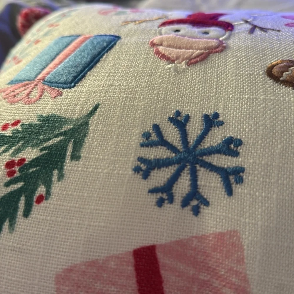 Cupcakes and Cashmere Pastel Christmas Gingerbread House Decorative Throw Pillow
